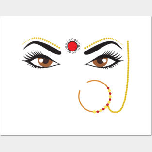 Bindhi Indian Desi Culture Girly traditional Nose Ring Pin Posters and Art